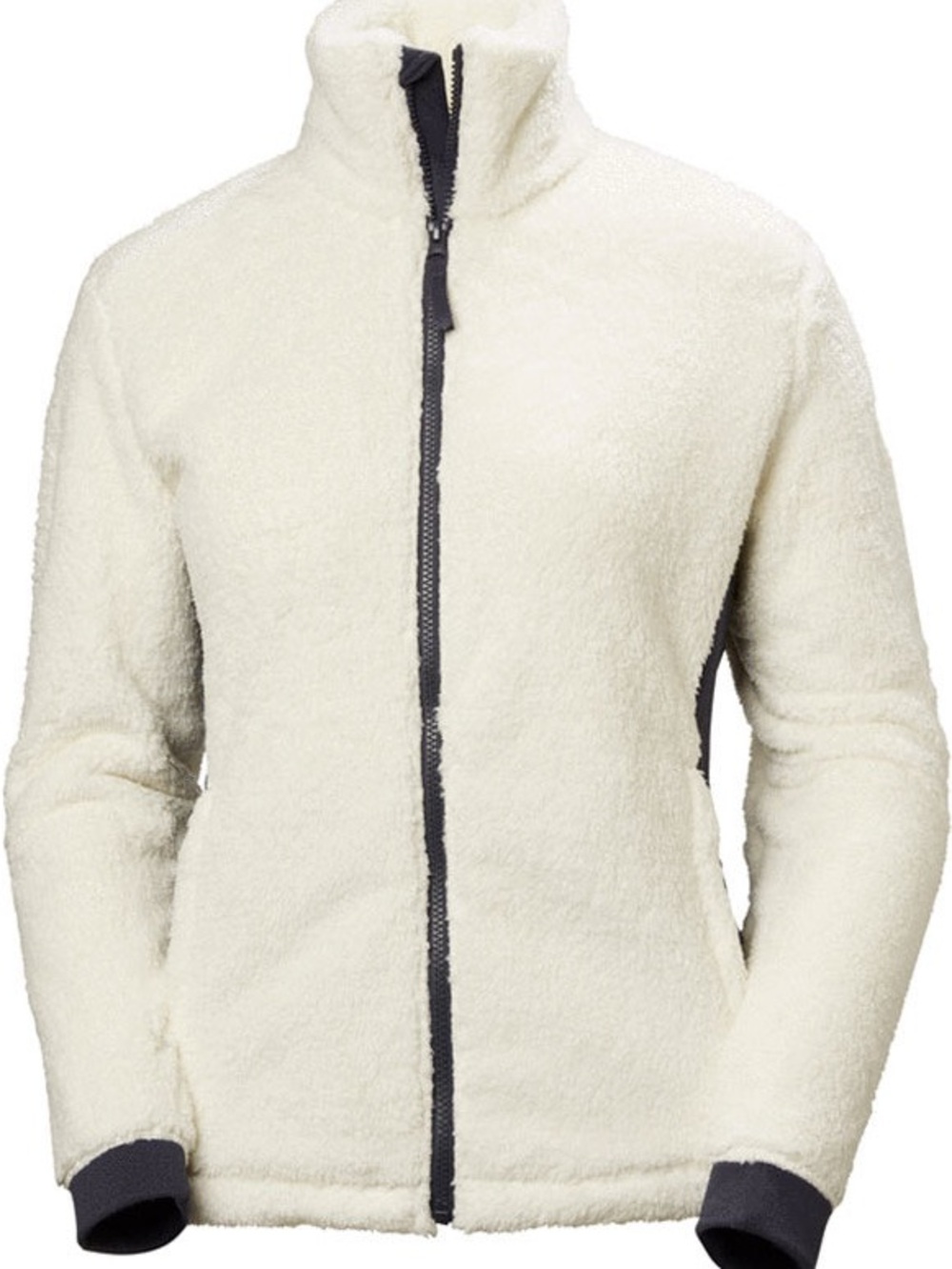 Helly Hansen Precious Fleece Jacket Sherpa Soft White Cream Navy Blue Large - Picture 4 of 4